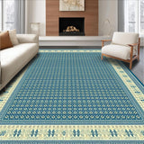 Ultra Soft Area Rug, Non Slip, Stain Resistant, Washable Area Rugs for Living Room, Bedroom, Stylish Classic with Timeless Blue and Beige Design(Blue)