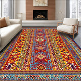 Ultra Soft Area Rug, Non Slip, Stain Resistant, Washable Area Rugs for Living Room, Bedroom, Cheerful Handcrafted Tassel Design(Red)