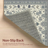Ultra Soft Area Rug, Non Slip, Stain Resistant, Washable Area Rugs for Living Room, Bedroom, Shag & Non Shedding Grey Beige(White)