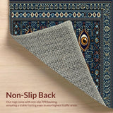 Ultra Soft Area Rug, Non Slip, Stain Resistant, Washable Area Rugs for Living Room, Bedroom, Rustic Natural Coir Texture(Blue)
