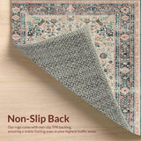 Ultra Soft Area Rug, Non Slip, Stain Resistant, Washable Area Rugs for Living Room, Bedroom, Artisan Crafted Oushak Inspired Rug With Modern Peach Sage Palette(Ivory)