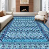 Ultra Soft Area Rug, Non Slip, Stain Resistant, Washable Area Rugs for Living Room, Bedroom, Stylish Non Slip Muslim Prayer Mat with Detailed Mosaic Design for Daily Worship(Blue)