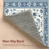 Elegant Ivory Blue Botanical Motif(Beige)