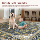 Ultra Soft Area Rug, Non Slip, Stain Resistant, Washable Area Rugs for Living Room, Bedroom, Chic Transitional Abstract Design(Black)