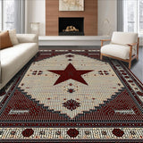 Ultra Soft Area Rug, Non Slip, Stain Resistant, Washable Area Rugs for Living Room, Bedroom, Vintage Rustic Geometric Charm(Beige)