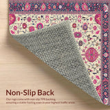 Ultra Soft Area Rug, Non Slip, Stain Resistant, Washable Area Rugs for Living Room, Bedroom, Vibrant Floral Paisley Motif(Beige)