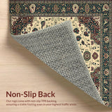 Ultra Soft Area Rug, Non Slip, Stain Resistant, Washable Area Rugs for Living Room, Bedroom, Rustic Earthy Tones Medallion Motif(Beige)