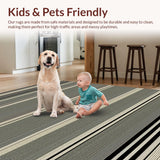 Ultra Soft Area Rug, Non Slip, Stain Resistant, Washable Area Rugs for Living Room, Bedroom, Rustic Two-Tone Textured Motif(Gray)