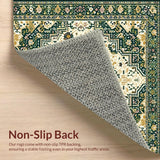Ultra Soft Area Rug, Non Slip, Stain Resistant, Washable Area Rugs for Living Room, Bedroom, Lightweight Boho Area(Green)
