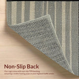 Ultra Soft Area Rug, Non Slip, Stain Resistant, Washable Area Rugs for Living Room, Bedroom, Rustic Neutral Striped Harmony(Gray)