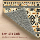 Ultra Soft Area Rug, Non Slip, Stain Resistant, Washable Area Rugs for Living Room, Bedroom, Beige Aztec Pattern Bedroom Non-Slip Carpet(Beige)