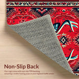 Ultra Soft Area Rug, Non Slip, Stain Resistant, Washable Area Rugs for Living Room, Bedroom, Nature-Inspired Sika Deer Faux Hide Carpet(Red)
