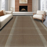 Ultra Soft Area Rug, Non Slip, Stain Resistant, Washable Area Rugs for Living Room, Bedroom, Luxurious Rich Brown Waffle Design(Beige)