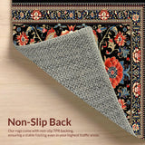 Ultra Soft Area Rug, Non Slip, Stain Resistant, Washable Area Rugs for Living Room, Bedroom, Elegant Stain-Resistant Bedroom Accent Carpet(Black)