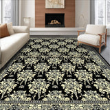 Ultra Soft Area Rug, Non Slip, Stain Resistant, Washable Area Rugs for Living Room, Bedroom, Sophisticated Monochrome Medallion(Black)