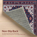Ultra Soft Area Rug, Non Slip, Stain Resistant, Washable Area Rugs for Living Room, Bedroom, Vibrant Trellis Motif in Blue(Blue)