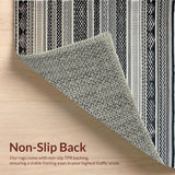 Ultra Soft Area Rug, Non Slip, Stain Resistant, Washable Area Rugs for Living Room, Bedroom, Stylish Minimalist Patterned Piece(Black)