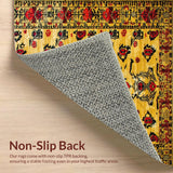 Ultra Soft Area Rug, Non Slip, Stain Resistant, Washable Area Rugs for Living Room, Bedroom, Ethnic Yellow Tiger Aesthetic(Beige)