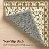 Ultra Soft Area Rug, Non Slip, Stain Resistant, Washable Area Rugs for Living Room, Bedroom, Vintage Natural Braided Boho Round Area(Beige)