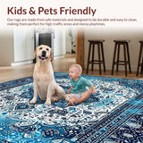 Ultra Soft Area Rug, Non Slip, Stain Resistant, Washable Area Rugs for Living Room, Bedroom, Unique Area(Blue)