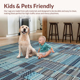 Ultra Soft Area Rug, Non Slip, Stain Resistant, Washable Area Rugs for Living Room, Bedroom, Vibrant Earthy Textured Pattern(Blue)
