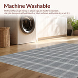 Ultra Soft Area Rug, Non Slip, Stain Resistant, Washable Area Rugs for Living Room, Bedroom, Artful Abstract Black Checker Theme(Gray)