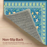 Ultra Soft Area Rug, Non Slip, Stain Resistant, Washable Area Rugs for Living Room, Bedroom, Coastal Blue Coral Motif(Blue)