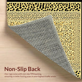 Ultra Soft Area Rug, Non Slip, Stain Resistant, Washable Area Rugs for Living Room, Bedroom, Elegant Earthy Leopard Motif(Beige)