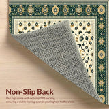Ultra Soft Area Rug, Non Slip, Stain Resistant, Washable Area Rugs for Living Room, Bedroom, Modern Style Tribal Beige with Ornate Floral Motifs(Beige)