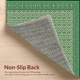 Ultra Soft Area Rug, Non Slip, Stain Resistant, Washable Area Rugs for Living Room, Bedroom, Adventure Bound Reversible Patio Area Diamond Lattice Design(Green)