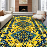 Ultra Soft Area Rug, Non Slip, Stain Resistant, Washable Area Rugs for Living Room, Bedroom, Geometric Boho Yellow Living Room Non-Slip Rug(Yellow)