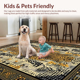 Ultra Soft Area Rug, Non Slip, Stain Resistant, Washable Area Rugs for Living Room, Bedroom, Vibrant Nature Inspired Decor(Beige)