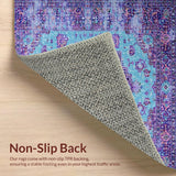 Ultra Soft Area Rug, Non Slip, Stain Resistant, Washable Area Rugs for Living Room, Bedroom, Luxurious Textured Geometric Layout(Blue)