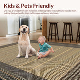 Ultra Soft Area Rug, Non Slip, Stain Resistant, Washable Area Rugs for Living Room, Bedroom, Whimsical Cute Farmhouse Print(Beige)