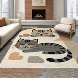 Ultra Soft Area Rug, Non Slip, Stain Resistant, Washable Area Rugs for Living Room, Bedroom, Trendy Minimalist Animal Aesthetic(Gray)