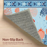 Ultra Soft Area Rug, Non Slip, Stain Resistant, Washable Area Rugs for Living Room, Bedroom, Sophisticated Light Blue Ocean Theme(Blue)