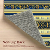 Ultra Soft Area Rug, Non Slip, Stain Resistant, Washable Area Rugs for Living Room, Bedroom, Neutral with Geometric Stripe(Blue)