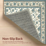 Azure Echoes Area Beige Accents Elegant Floor Art(Beige)