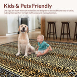Ultra Soft Area Rug, Non Slip, Stain Resistant, Washable Area Rugs for Living Room, Bedroom, Sophisticated Modern Cheetah Style(Beige)