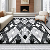 Ultra Soft Area Rug, Non Slip, Stain Resistant, Washable Area Rugs for Living Room, Bedroom, Contemporary Earth Tone Trellis Design(Gray)