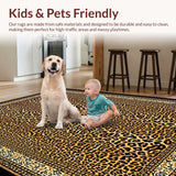 Ultra Soft Area Rug, Non Slip, Stain Resistant, Washable Area Rugs for Living Room, Bedroom, Luxurious Soft Textured Pattern(Brown)
