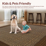 Ultra Soft Area Rug, Non Slip, Stain Resistant, Washable Area Rugs for Living Room, Bedroom, Modern Natural Leopard Large Non Shedding(Brown)
