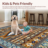 Ultra Soft Area Rug, Non Slip, Stain Resistant, Washable Area Rugs for Living Room, Bedroom, Contemporary Graphic Statement Piece(Brown)