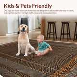 Ultra Soft Area Rug, Non Slip, Stain Resistant, Washable Area Rugs for Living Room, Bedroom, Rustic Brown Faux Cowhide Living Room Rug(Brown)