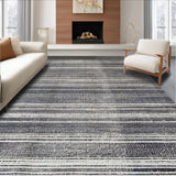 Ultra Soft Area Rug, Non Slip, Stain Resistant, Washable Area Rugs for Living Room, Bedroom, Distinctive Linear Pattern Rug Black and White Accent Piece(Gray)