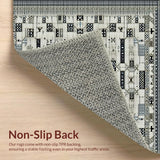 Ultra Soft Area Rug, Non Slip, Stain Resistant, Washable Area Rugs for Living Room, Bedroom, Artistic Abstract Lattice Arrangement(Gray)