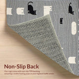 Ultra Soft Area Rug, Non Slip, Stain Resistant, Washable Area Rugs for Living Room, Bedroom, Stylish Cozy Cat Patterned Decor(Gray)