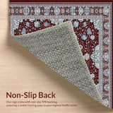 Ultra Soft Area Rug, Non Slip, Stain Resistant, Washable Area Rugs for Living Room, Bedroom, Boho Staircase Step Treads Covers Pack Stair Runner(Red)