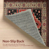 Ultra Soft Area Rug, Non Slip, Stain Resistant, Washable Area Rugs for Living Room, Bedroom, Charming Texas Heritage Pattern(Red)
