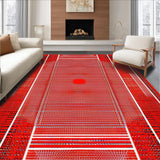 Ultra Soft Area Rug, Non Slip, Stain Resistant, Washable Area Rugs for Living Room, Bedroom, Whimsical Dark Web Inspired Piece(Red)